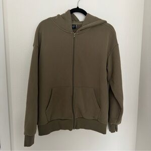 Little Bipsy Olive Green Full Zip Hoodie Sweatshirt Size M Unisex Adults